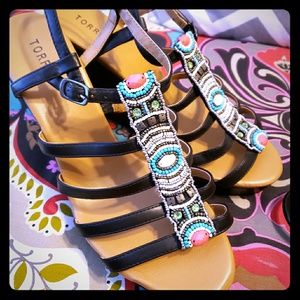 Womens Wide Width Wedge with Jeweled Detail